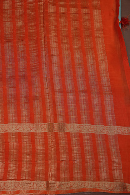 Crepe Silk Saree - Aqua Blue