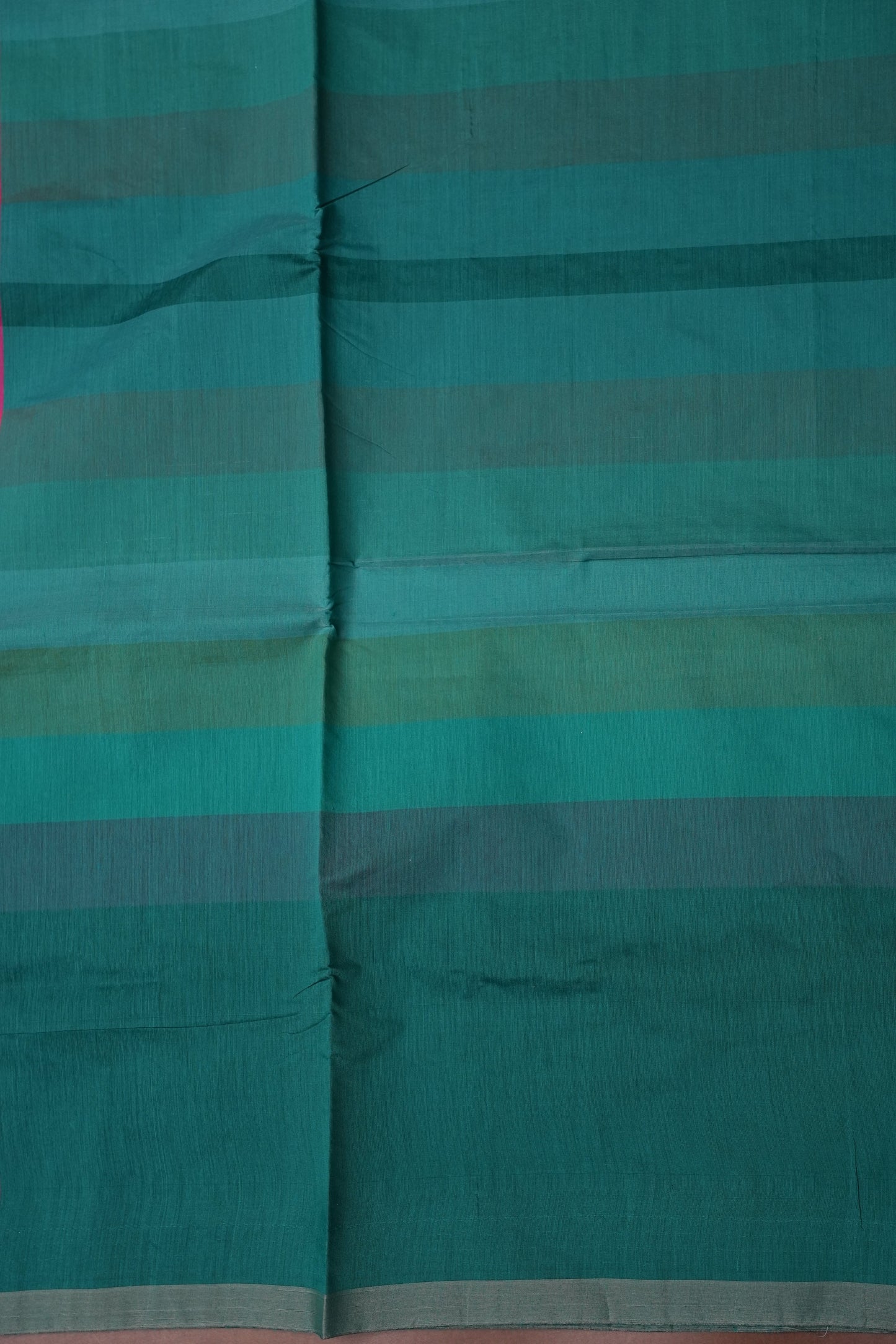 Checkered Cotton Saree - Turquoise Blue