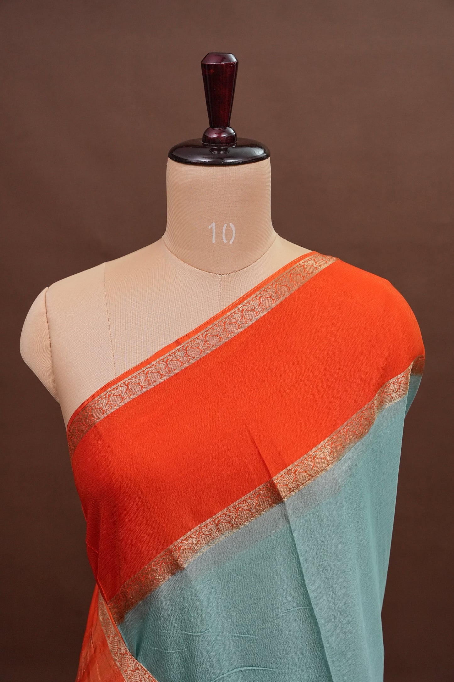 Crepe Silk Saree - Aqua Blue