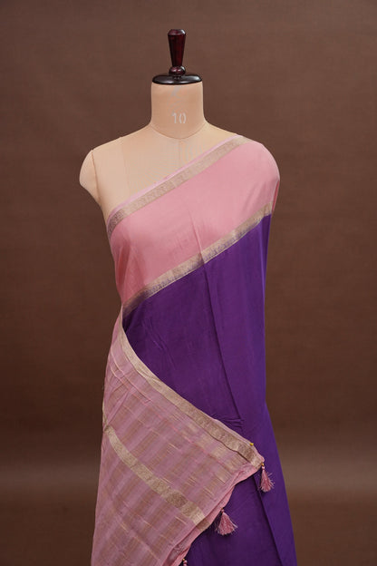 Crepe Silk Saree - Royal Purple