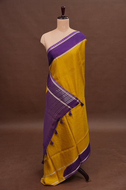 Crepe Silk Saree - Mustard