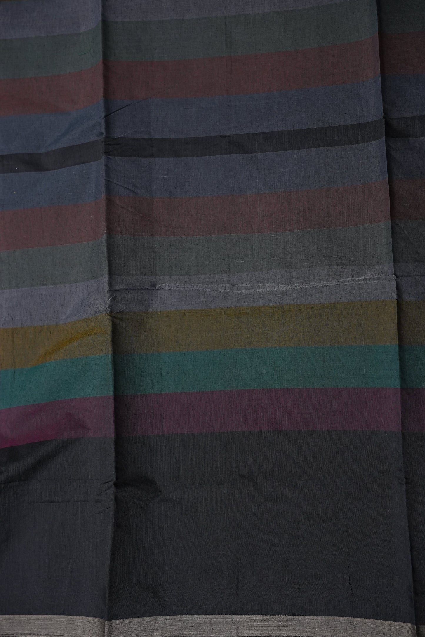 Checkered Cotton Saree - Black