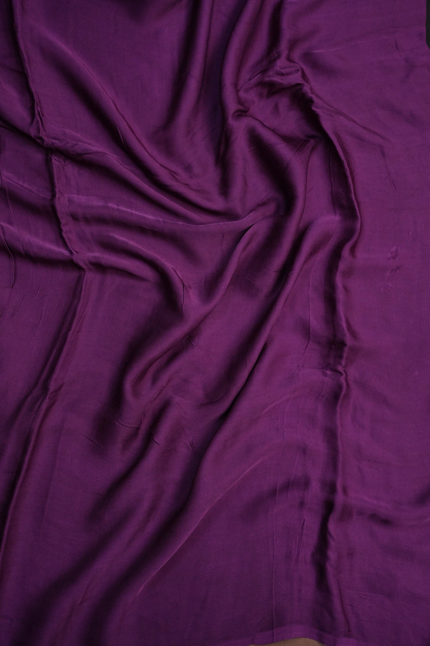 Pure Modal Silk Saree With Ajrakh Printed Pallu - Brinjal Purple