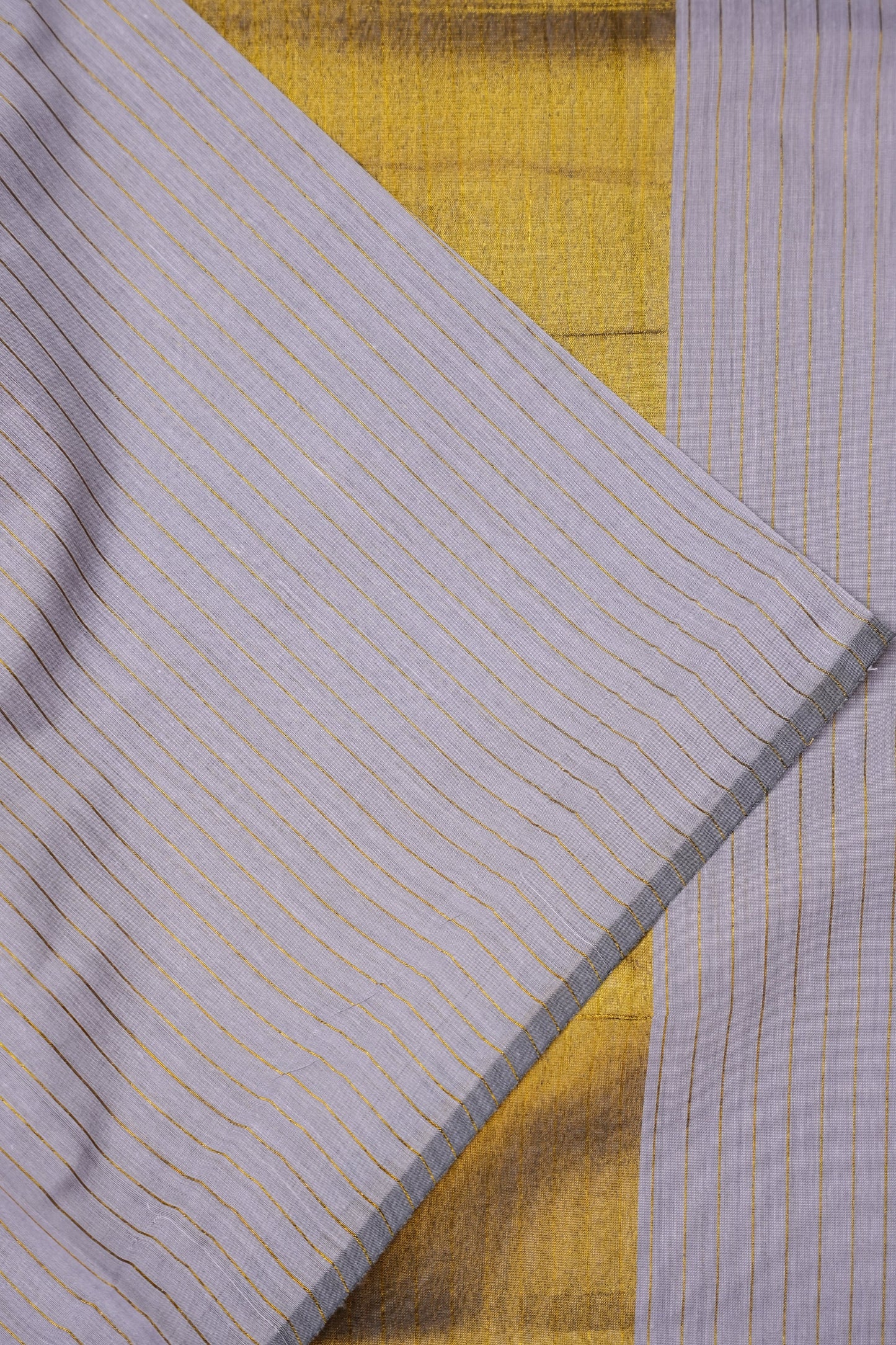 Tissued Silk Cotton Saree - Grey and Gold