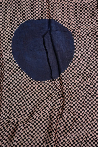 Pure Modal Silk Saree in Geometric Pattern - Black & Blue