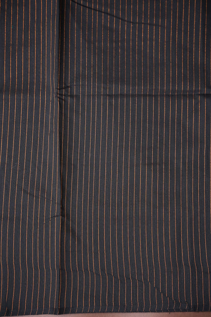 Tissued Silk Cotton Saree - Black and Copper