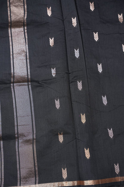 Maheshwari Silk Cotton Saree - Black