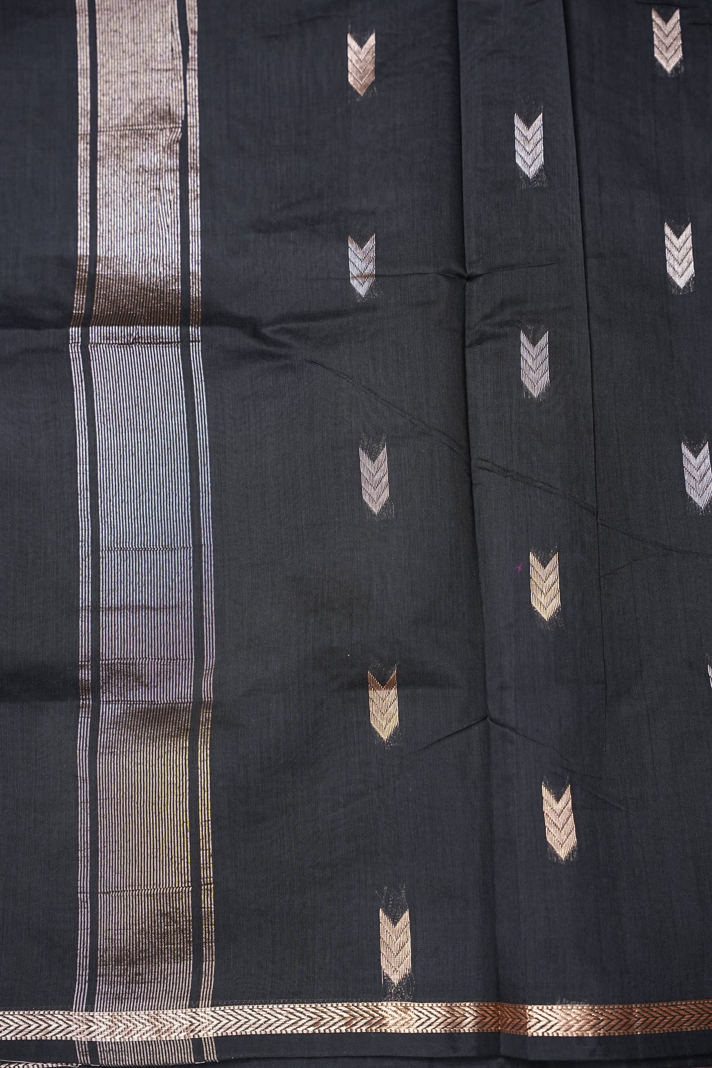 Maheshwari Silk Cotton Saree - Black
