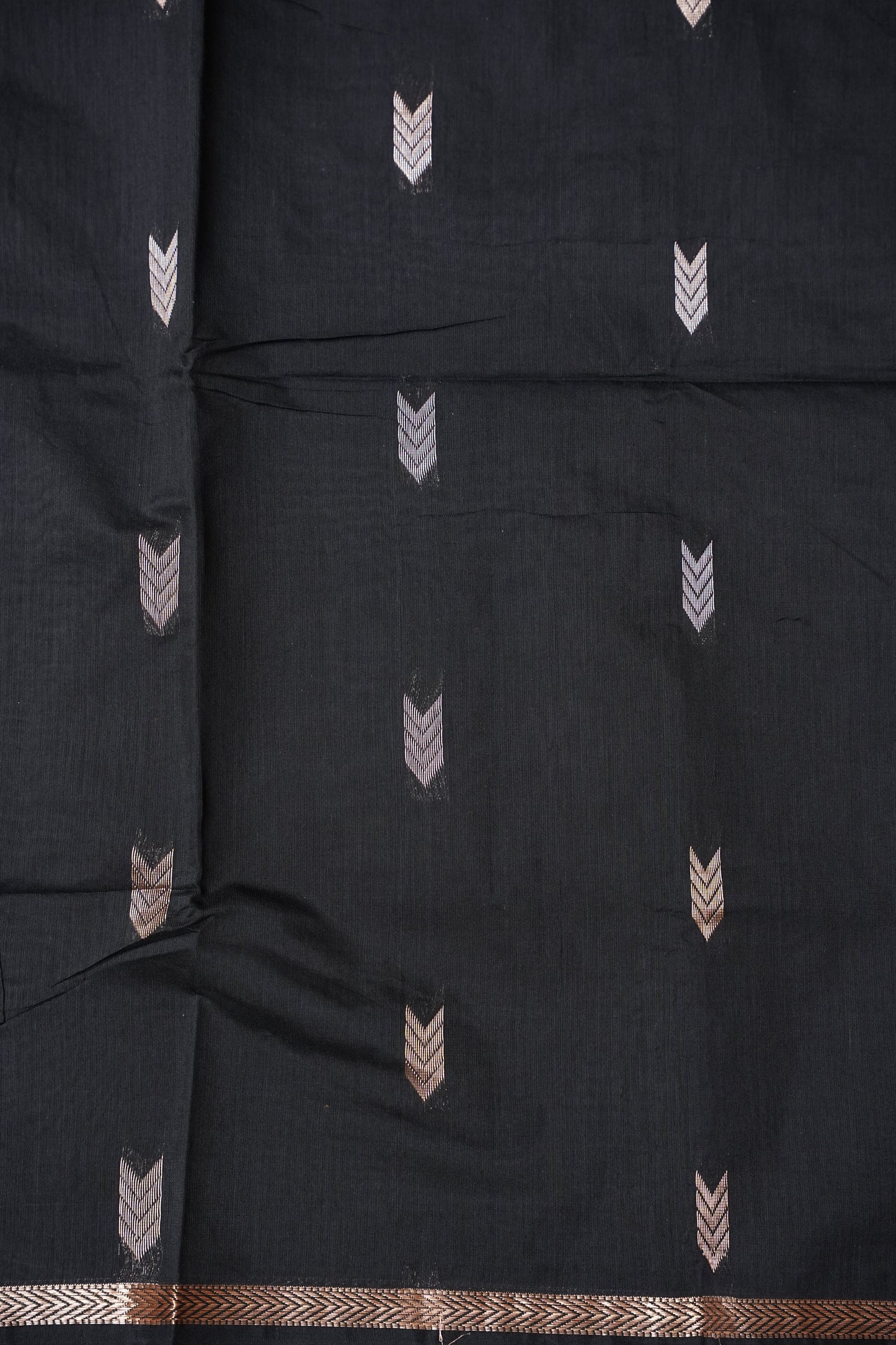 Maheshwari Silk Cotton Saree - Black