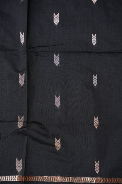 Maheshwari Silk Cotton Saree - Black