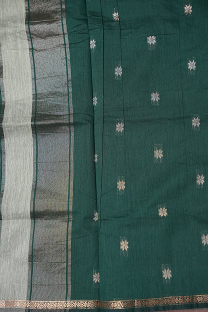 Maheshwari Silk Cotton Saree - Soft Green