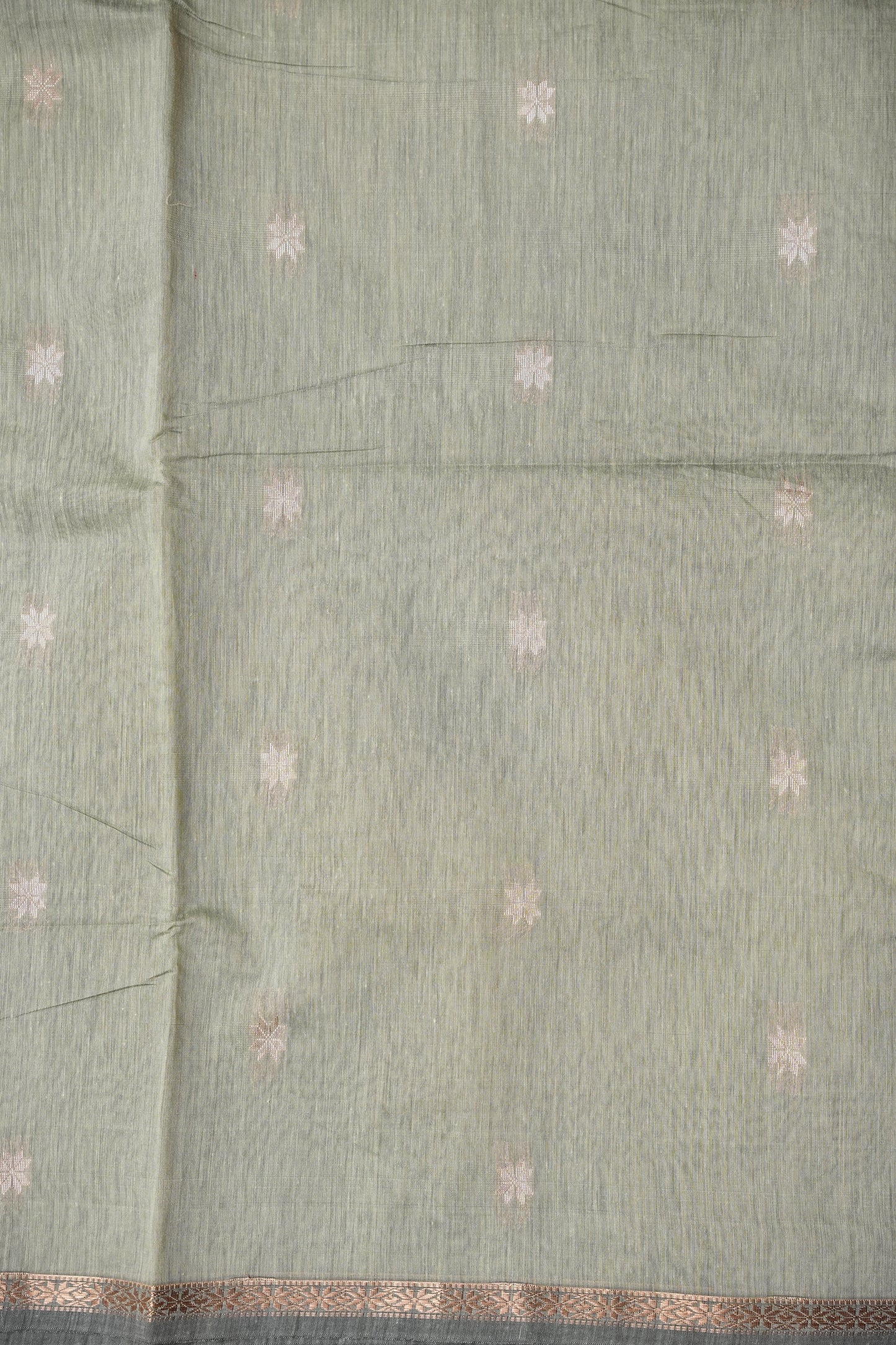 Maheshwari Silk Cotton Saree - Soft Green