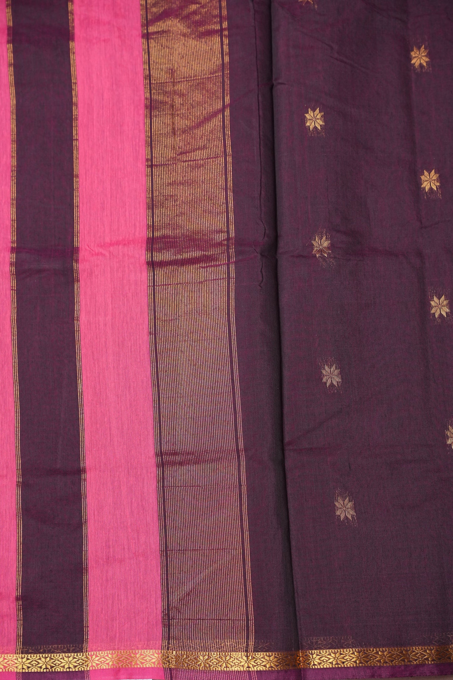 Maheshwari Silk Cotton Saree - Candy Pink