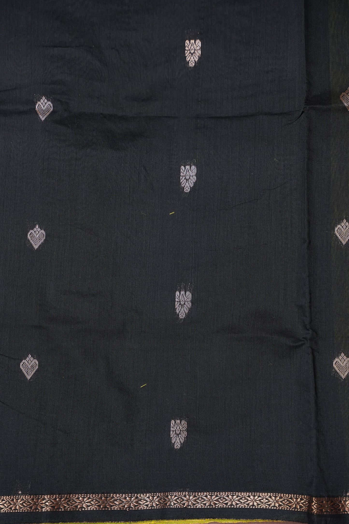 Maheshwari Silk Cotton Saree - Green and Black