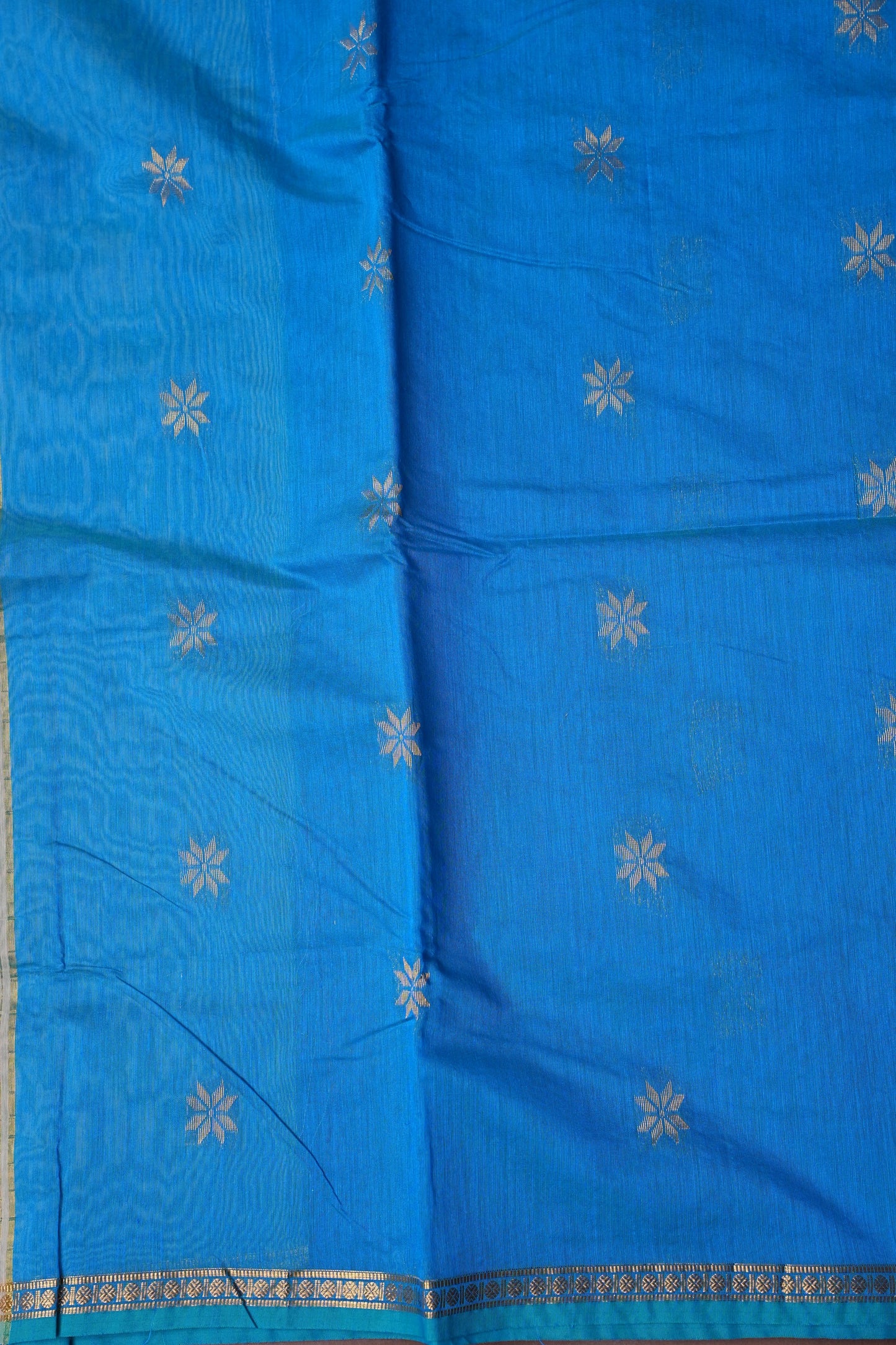 Maheshwari Silk Cotton Saree - Blue