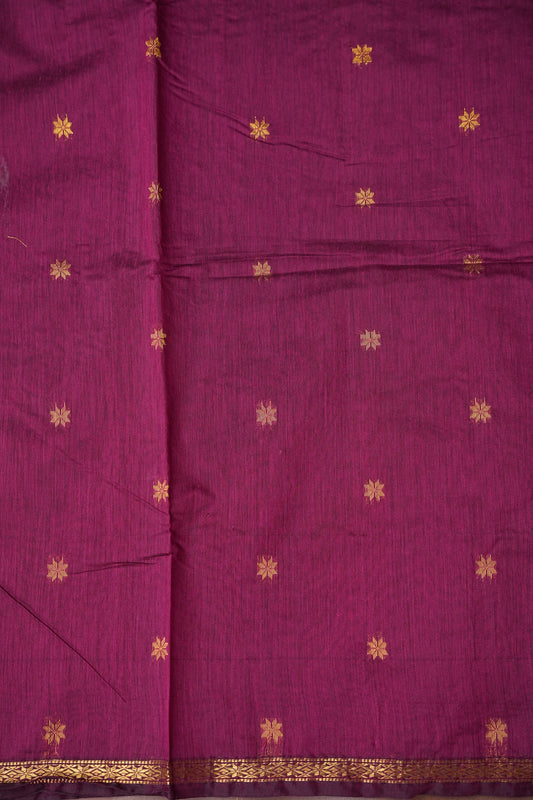 Maheshwari Silk Cotton Saree - Magenta