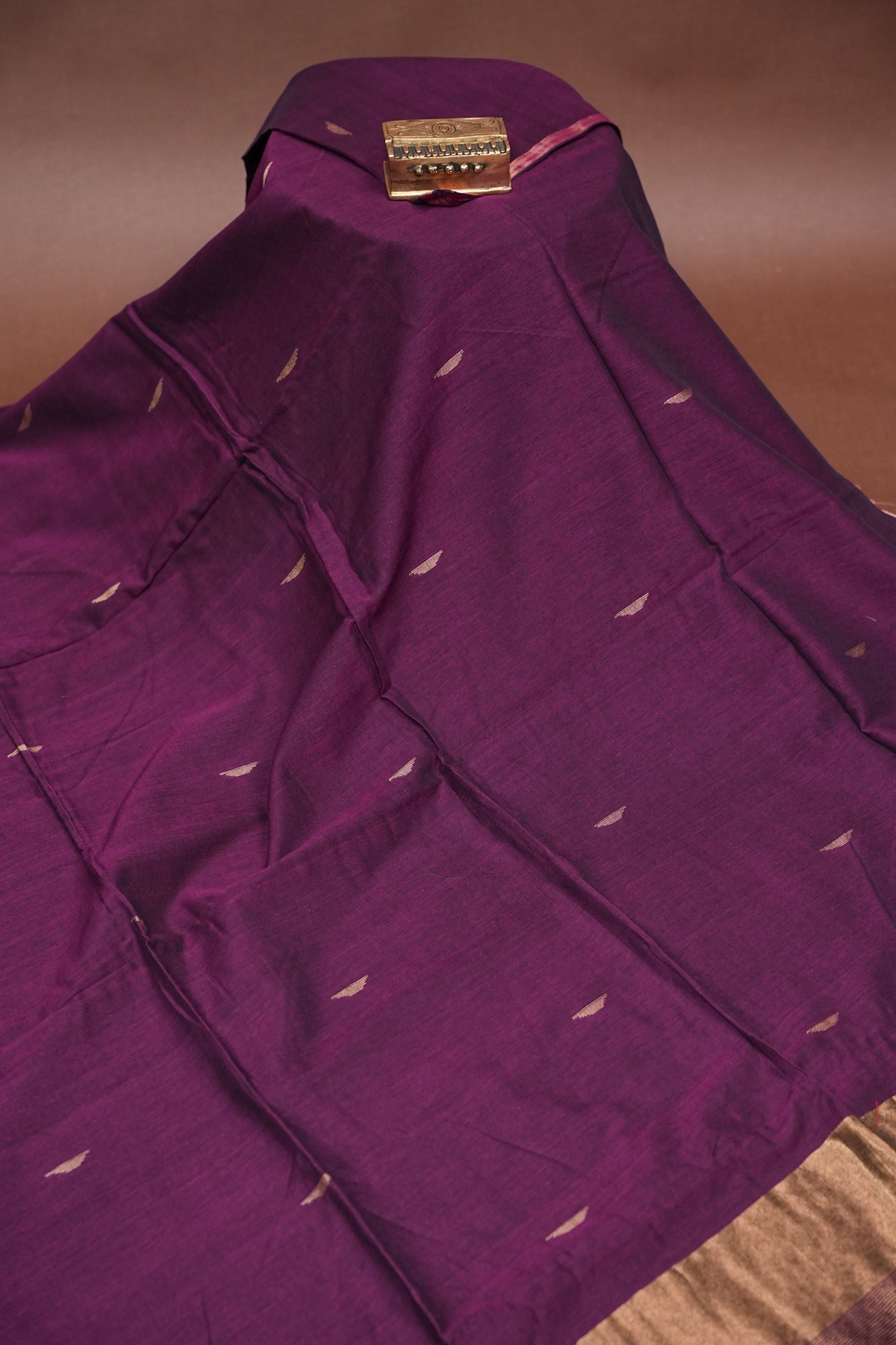 Soft Pure Cotton Saree - Wine