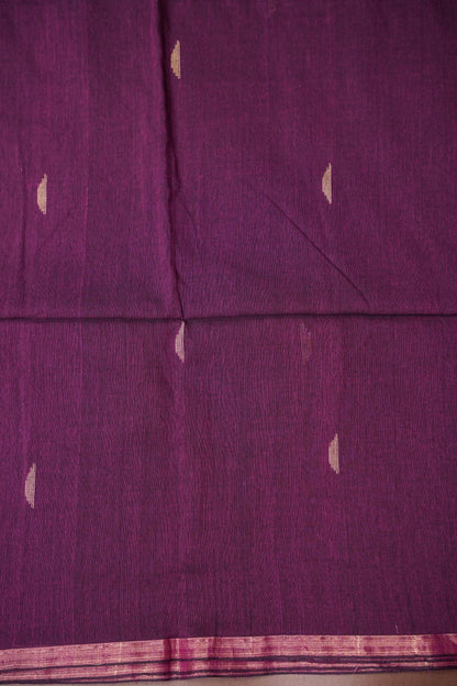 Soft Pure Cotton Saree - Wine