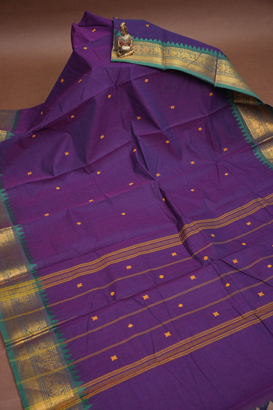 Kanchi Cotton Sarees - Purple & Blue