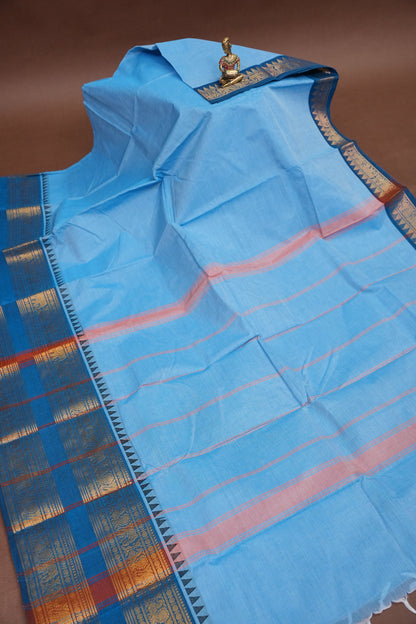 Kanchi Cotton Sarees - Baby Blue
