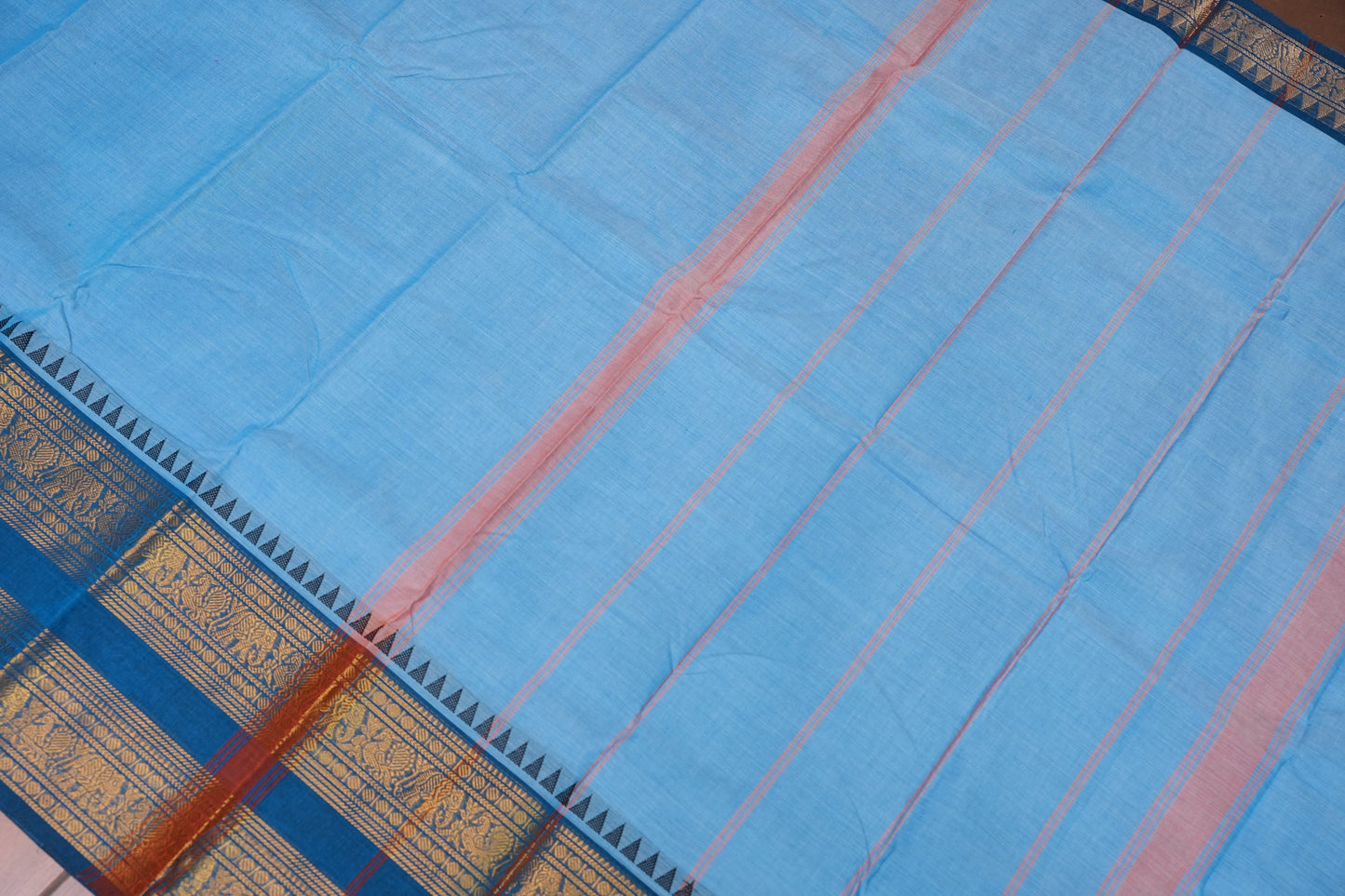 Kanchi Cotton Sarees - Baby Blue