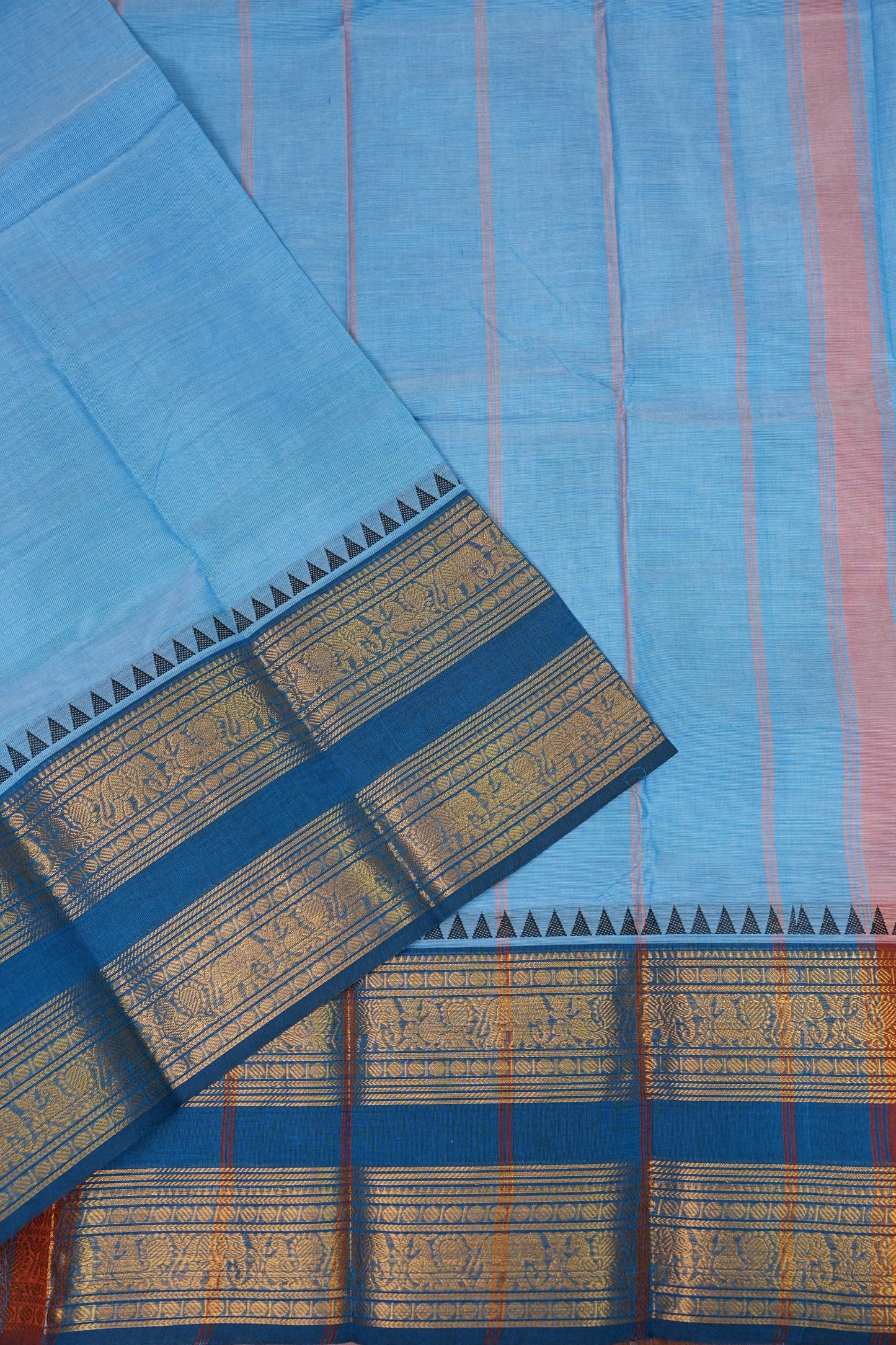 Kanchi Cotton Sarees - Baby Blue
