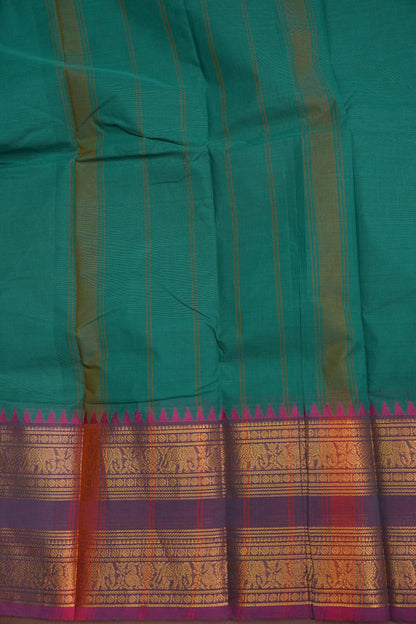 Kanchi Cotton Sarees - Turquoise Green