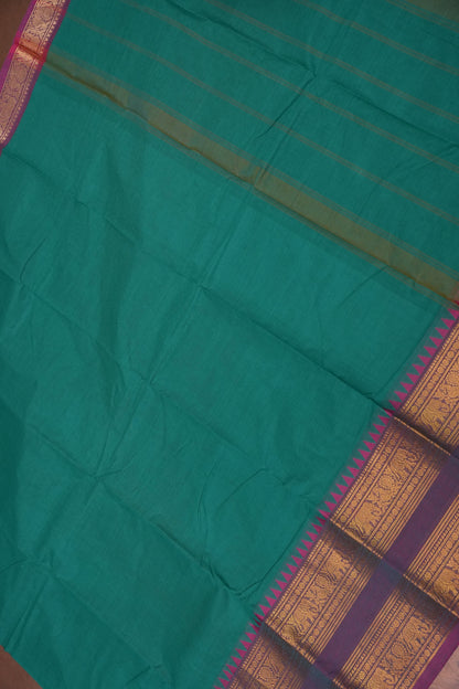 Kanchi Cotton Sarees - Turquoise Green