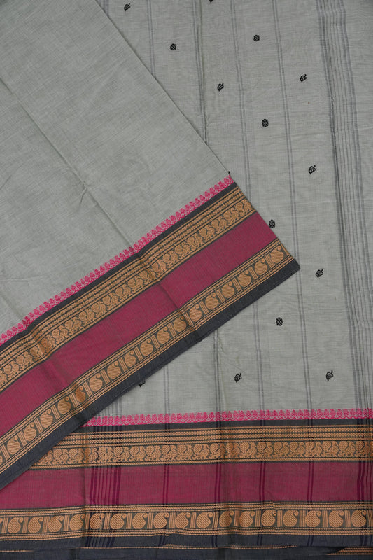 Kanchi Cotton Sarees - Grey