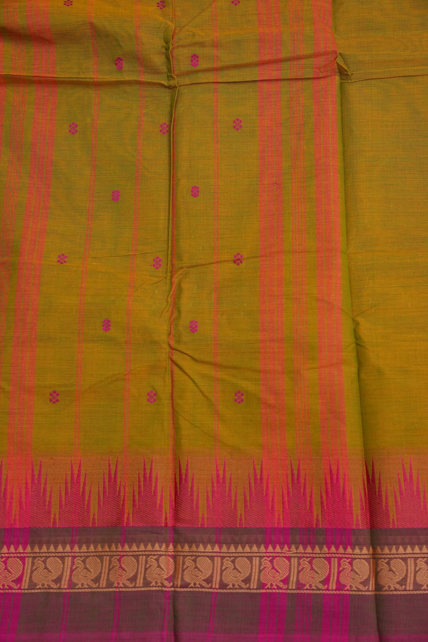 Kanchi Cotton Sarees - Mustard Yellow