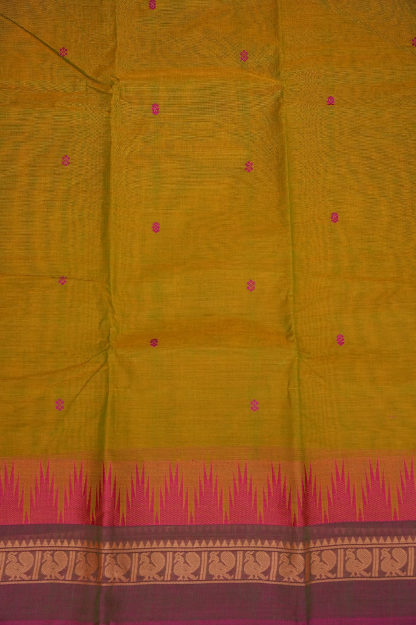 Kanchi Cotton Sarees - Mustard Yellow