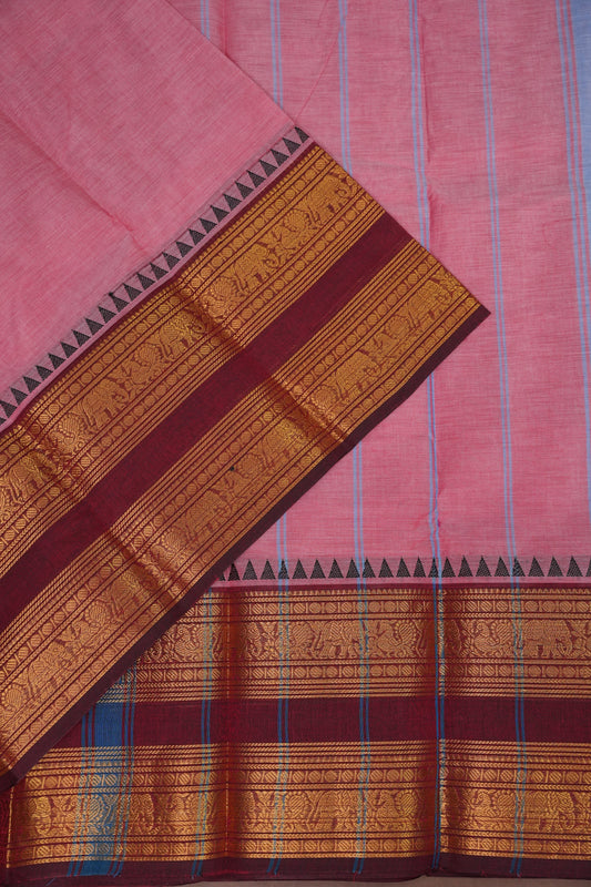 Kanchi Cotton Sarees - Salmon Pink