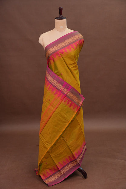 Kanchi Cotton Sarees - Mustard Yellow