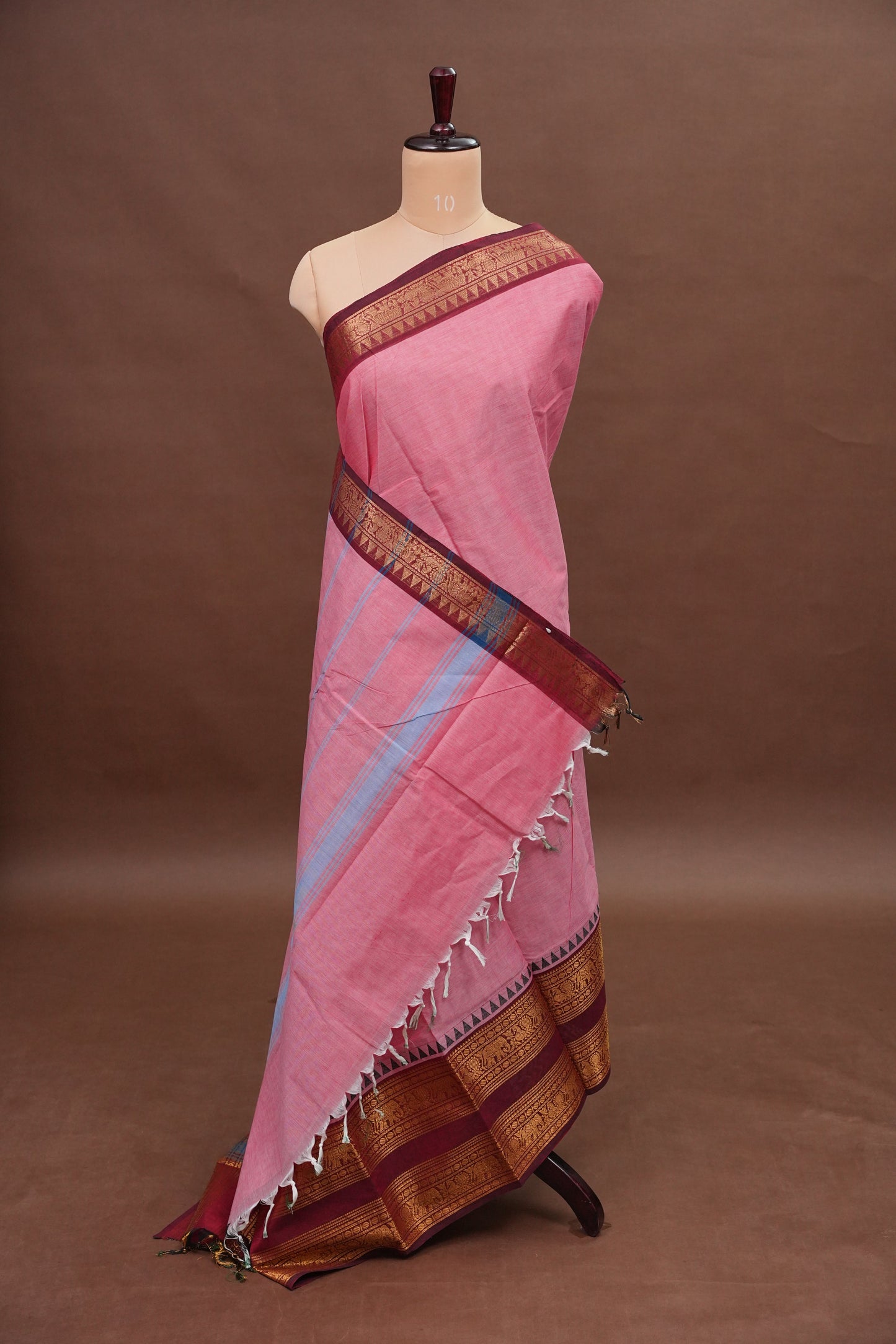 Kanchi Cotton Sarees - Salmon Pink
