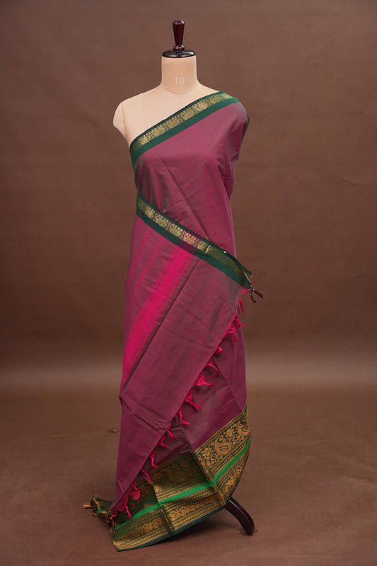 Kanchi Cotton Sarees - Purple & Blue