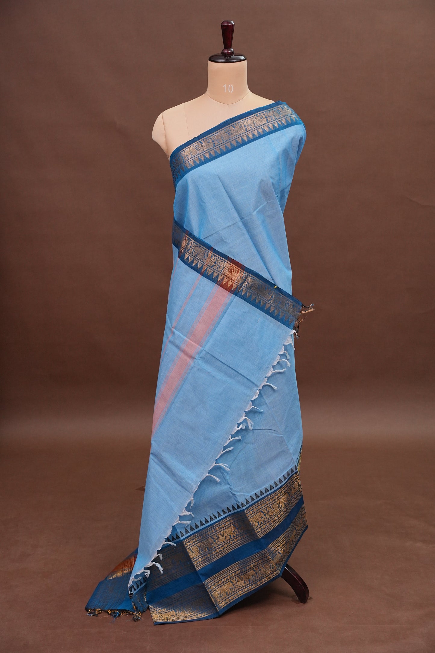 Kanchi Cotton Sarees - Baby Blue