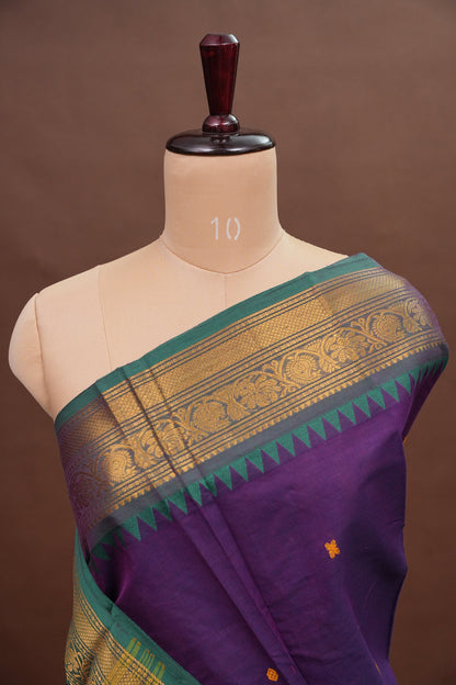 Kanchi Cotton Sarees - Purple & Blue