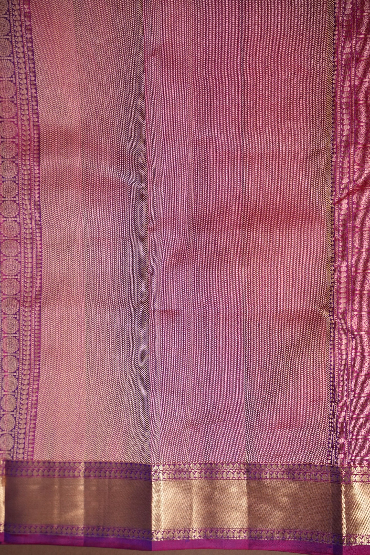 Peacock Blue & Purple Pure Kanchipuram Silk Saree|Silk Mark Certified