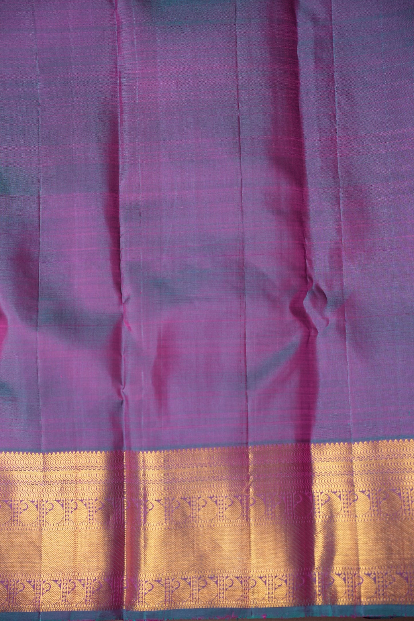 Purple & Teal Pure Kanchipuram Silk Saree|Silk Mark Certified