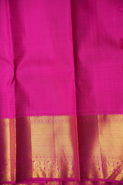 Warm Beige & Pink Pure Kanchipuram Silk Saree|Silk Mark Certified