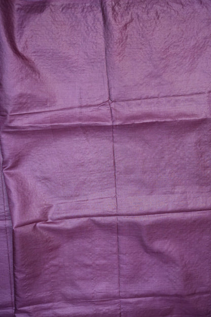 Pure Tussar Silk Saree with Floral Cutwork Embroidered Borders – Purple