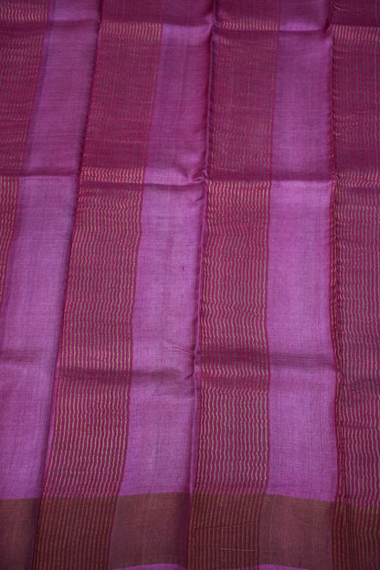 Pure Tussar Silk Saree with Floral Handpainted Print – Mint Green & Magenta | Silk Mark Certified