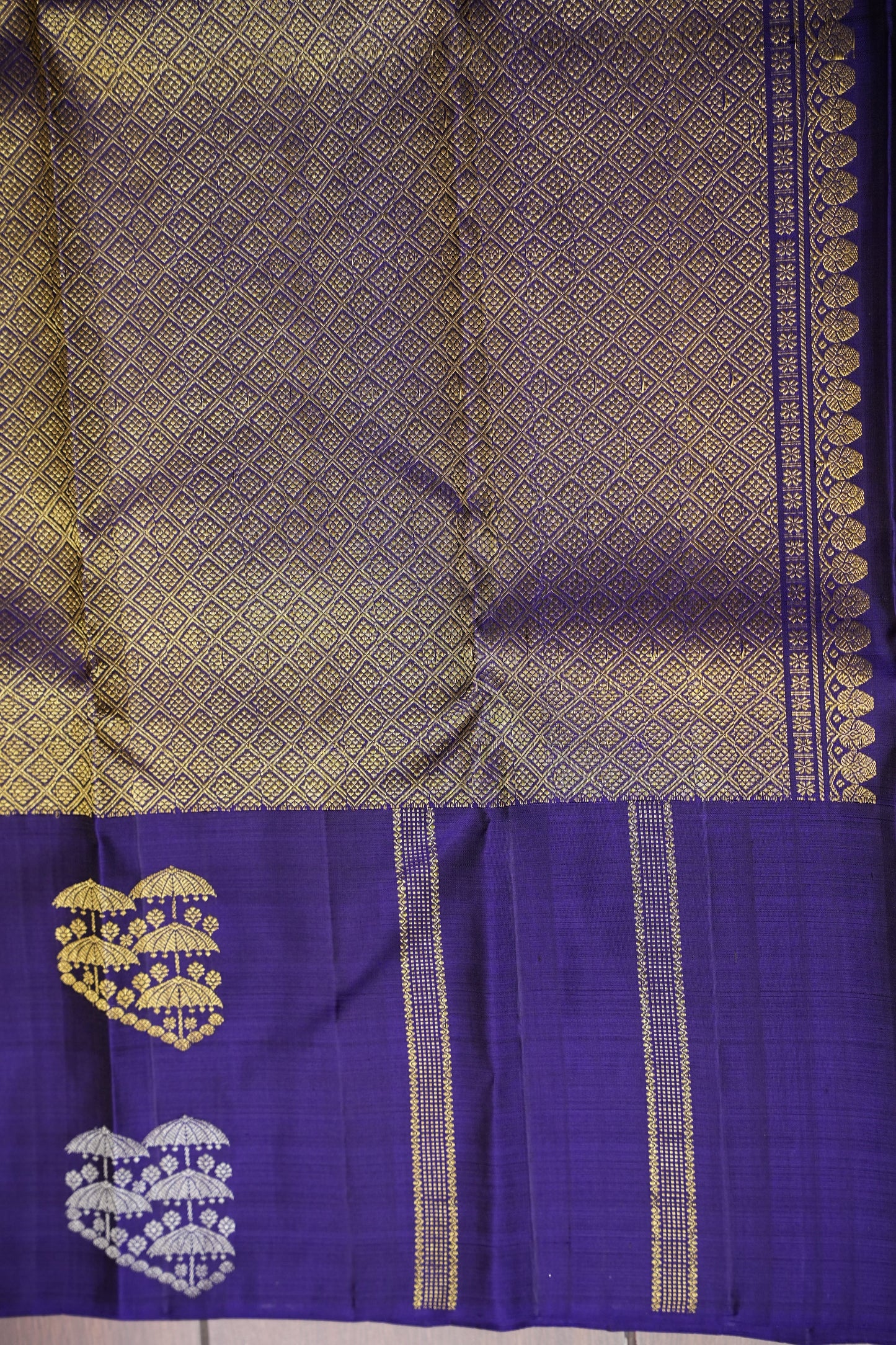Emerald Green & Royal Blue Pure Kanchipuram Silk Saree|Silk Mark Certified