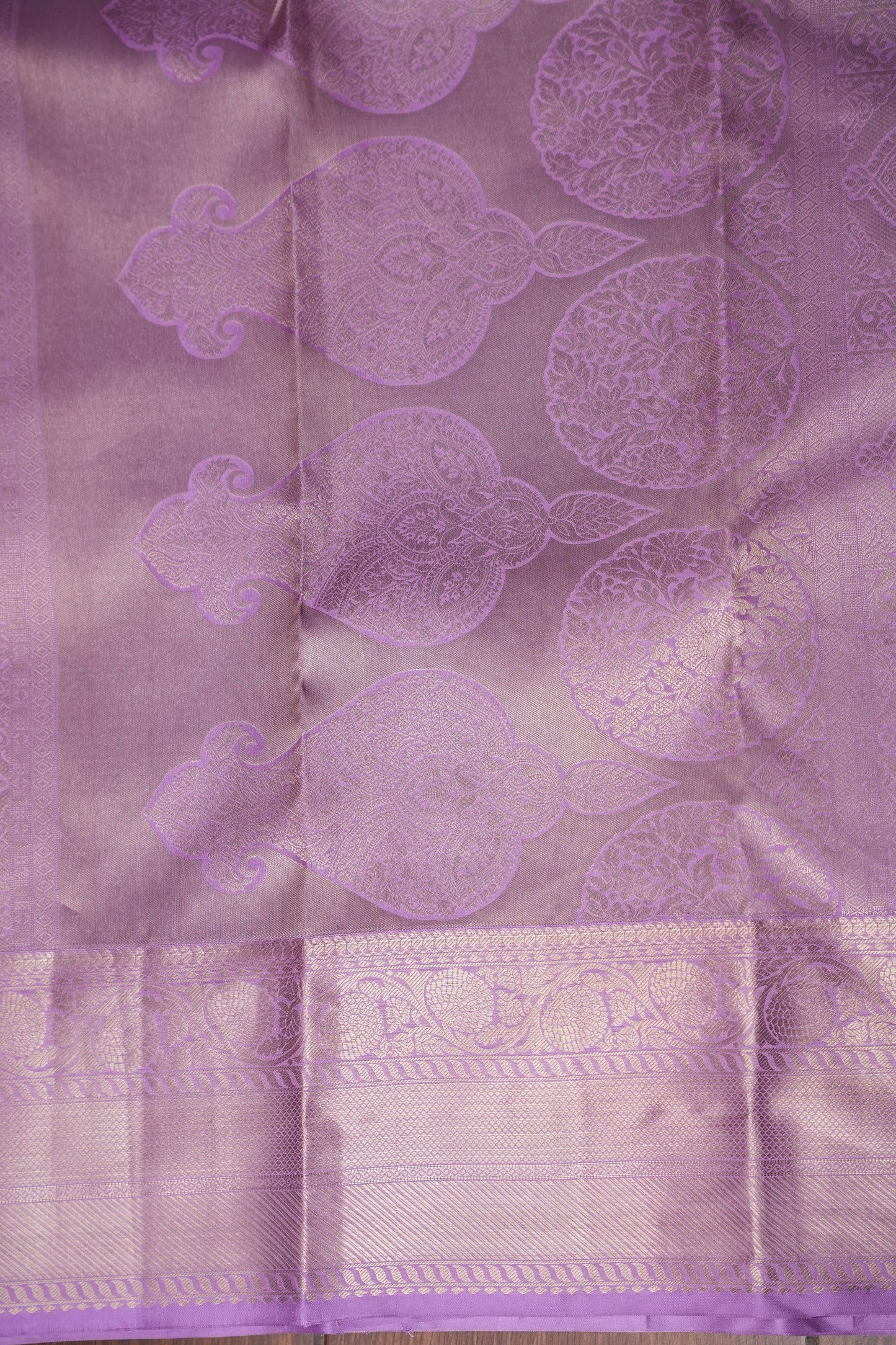 Lavender Fully Brocade Pure Kanchipuram Silk Saree|Silk Mark Certified