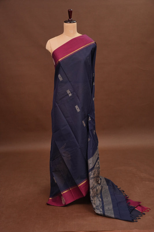 Chettinad Cotton Saree - Blue