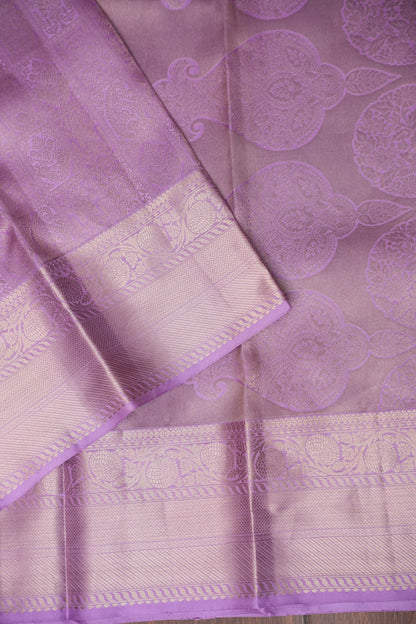 Lavender Fully Brocade Pure Kanchipuram Silk Saree|Silk Mark Certified