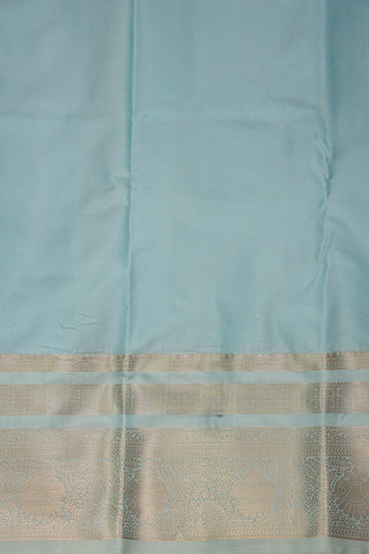 Kanchivaram Semi Silk Saree - Wine Floral with Aqua