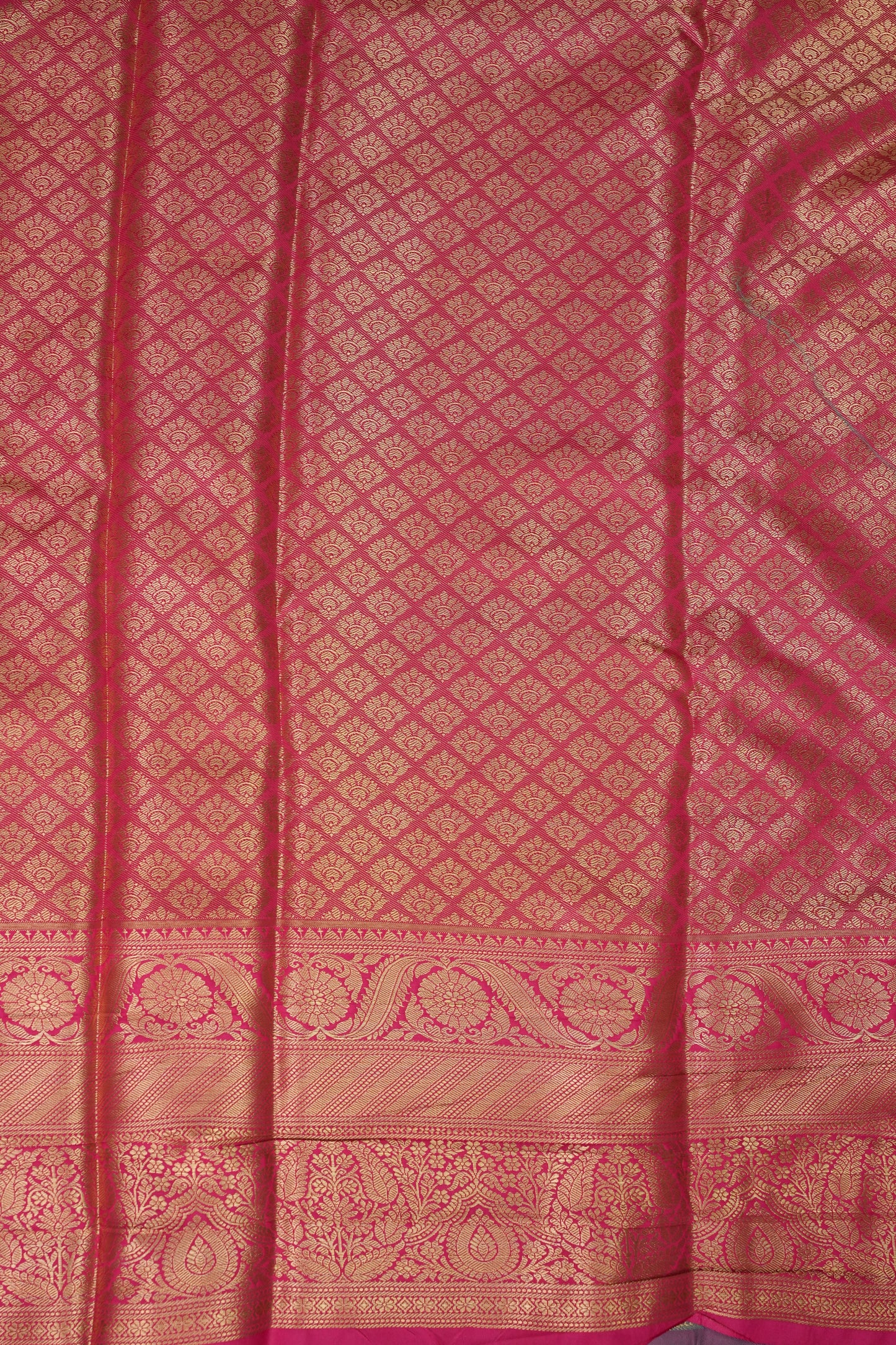Mint Green Semi Silk Saree with Pink Zari Border