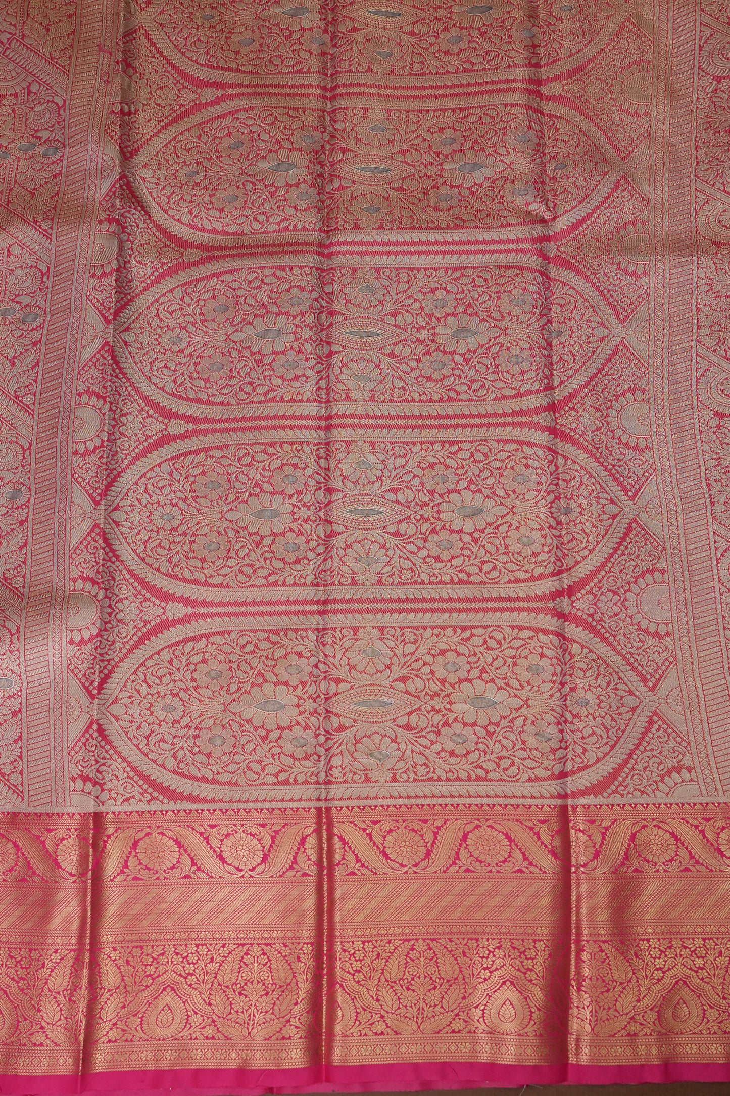 Cool Blue Semi Silk Saree with Vibrant Pink Zari Border
