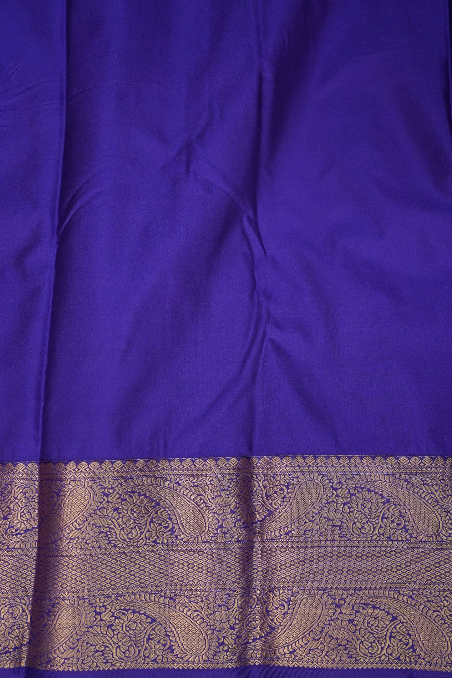 Kanchivaram Semi Silk Saree - Mustard Yellow with Royal Blue